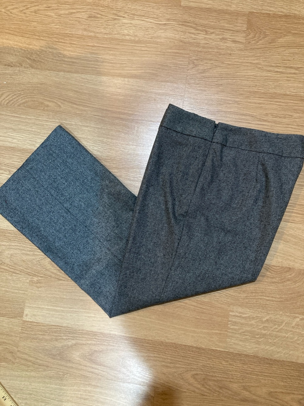 Talbots Wool Blend Straight Leg Pants in Charcoal Gray